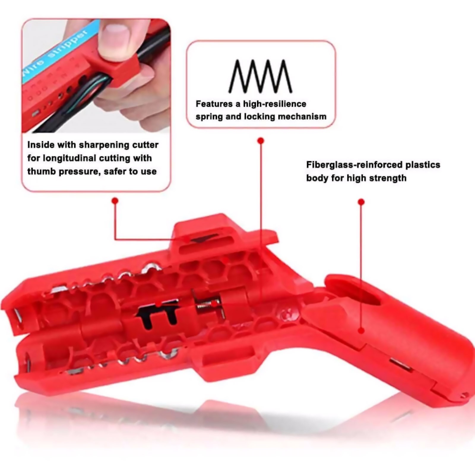 Electrical Wire Stripper Portable for Sheath Removal on Coax Data Round Cables