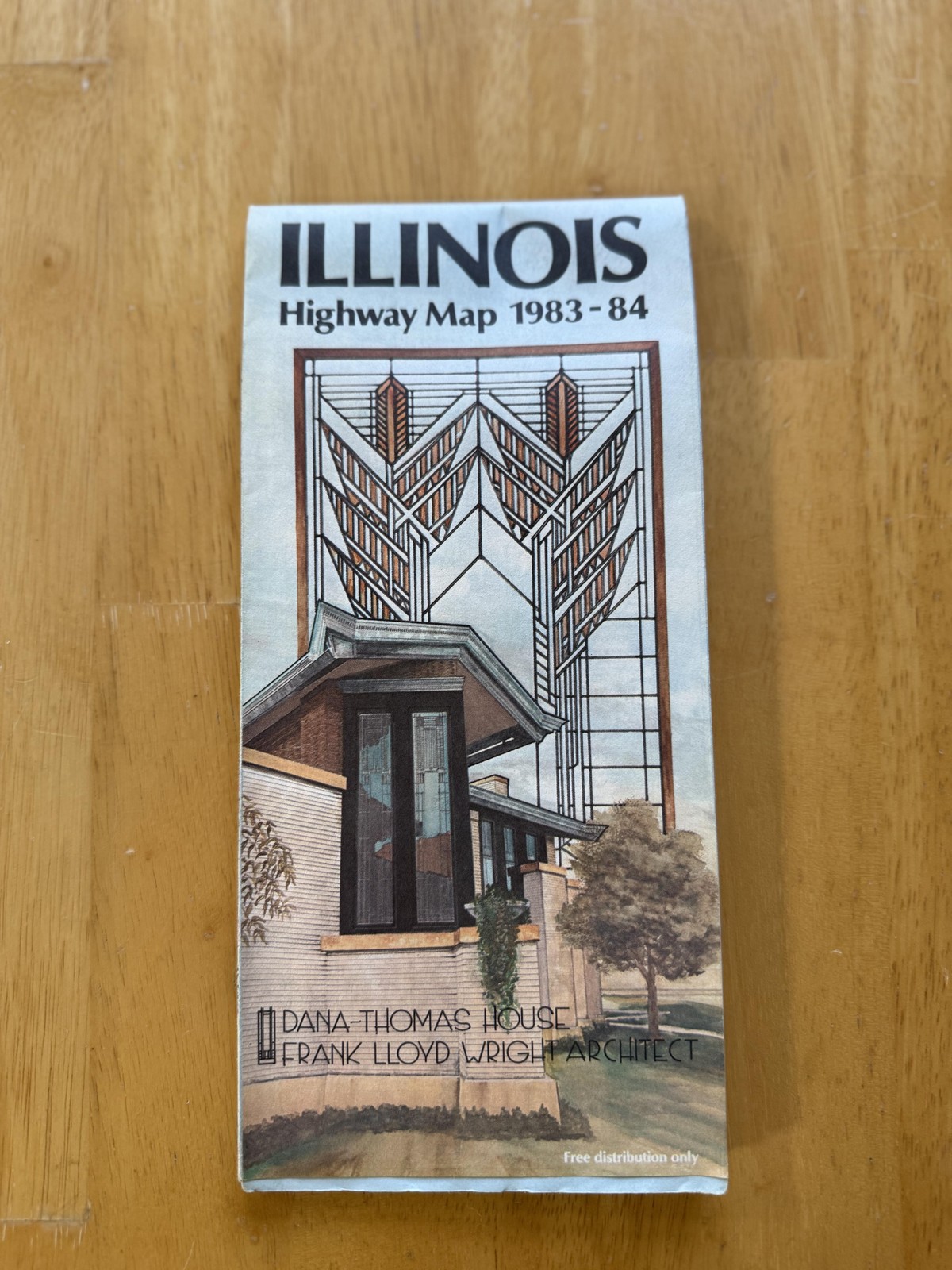 Vintage 1983-84 Illinois State Highway Road Map Travel Folded Brochure USA