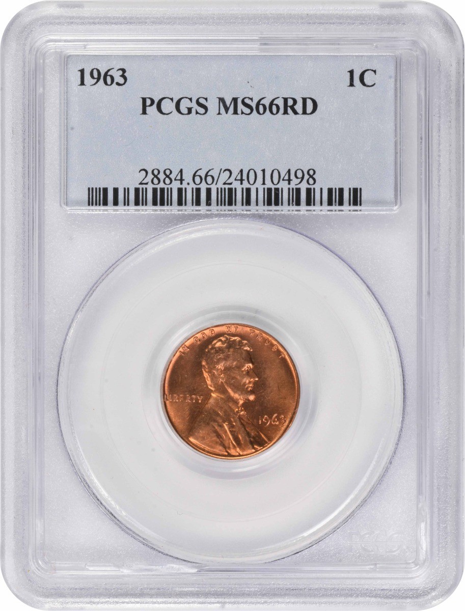 1963 Lincoln Cent MS66RD PCGS