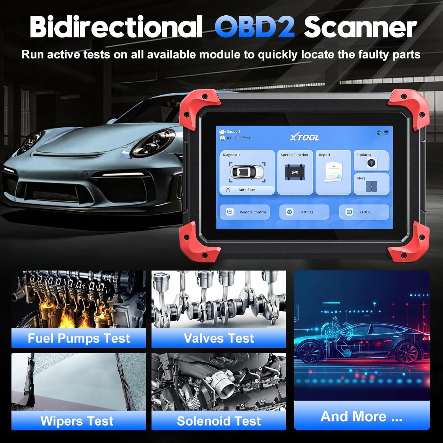 NEWEST XTOOL D7 V2.0 FCA Scanner Auto Diagnostic Tool Bidirectional E.CU Coding