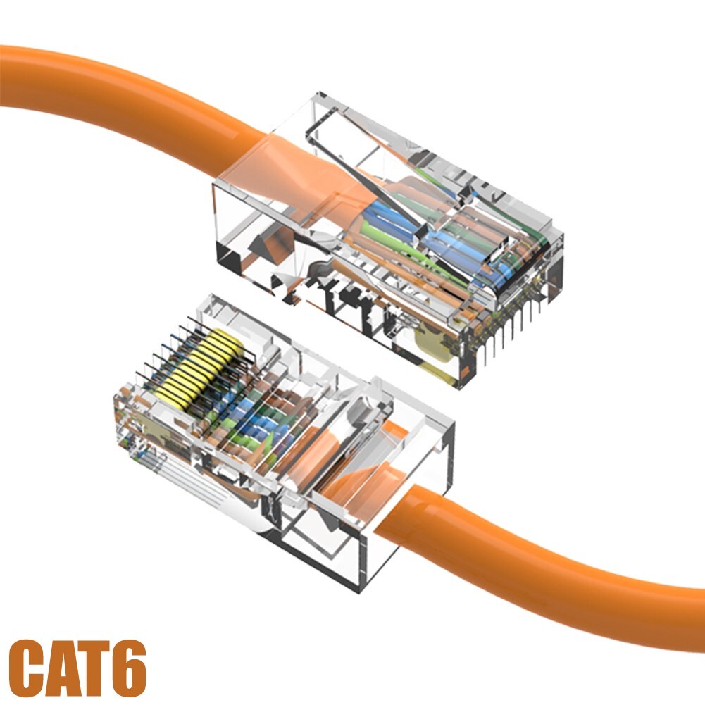 0.5FT Cat6 RJ45 Ethernet LAN Network UTP Non-Booted Patch Cable Copper Orange