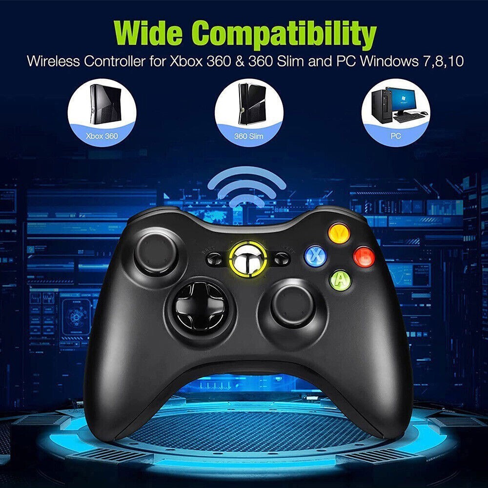 Wireless Controller For Microsoft Xbox 360 & 360 Slim Windows System PC Laptop