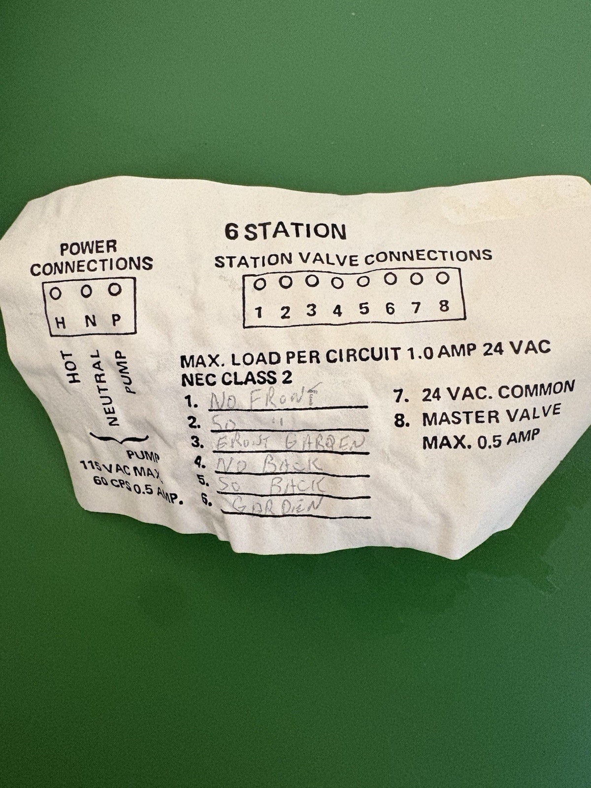 Nelson 6 Station Automatic Irrigation Controller Sprinkler Timer 24VAC No Test