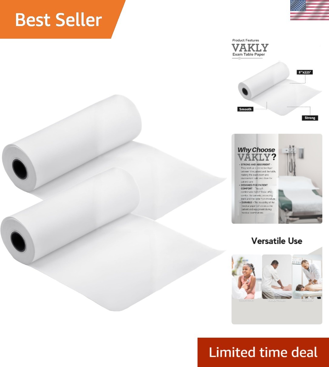 Durable Latex-Free Exam Table Paper Roll – 8 in x 225 ft for Patient Comfort