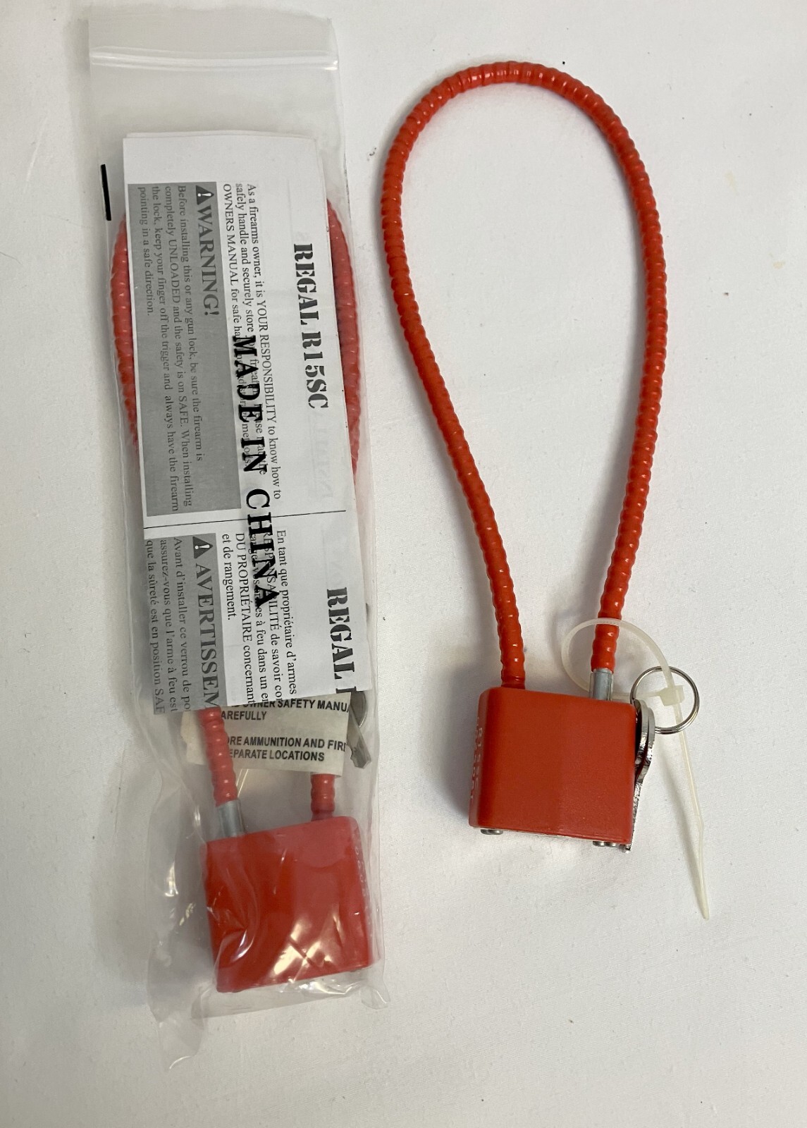 Regal R15SC3 Firearm Gun Safety Cable 15” Locks w/ Keys Estate Sale!