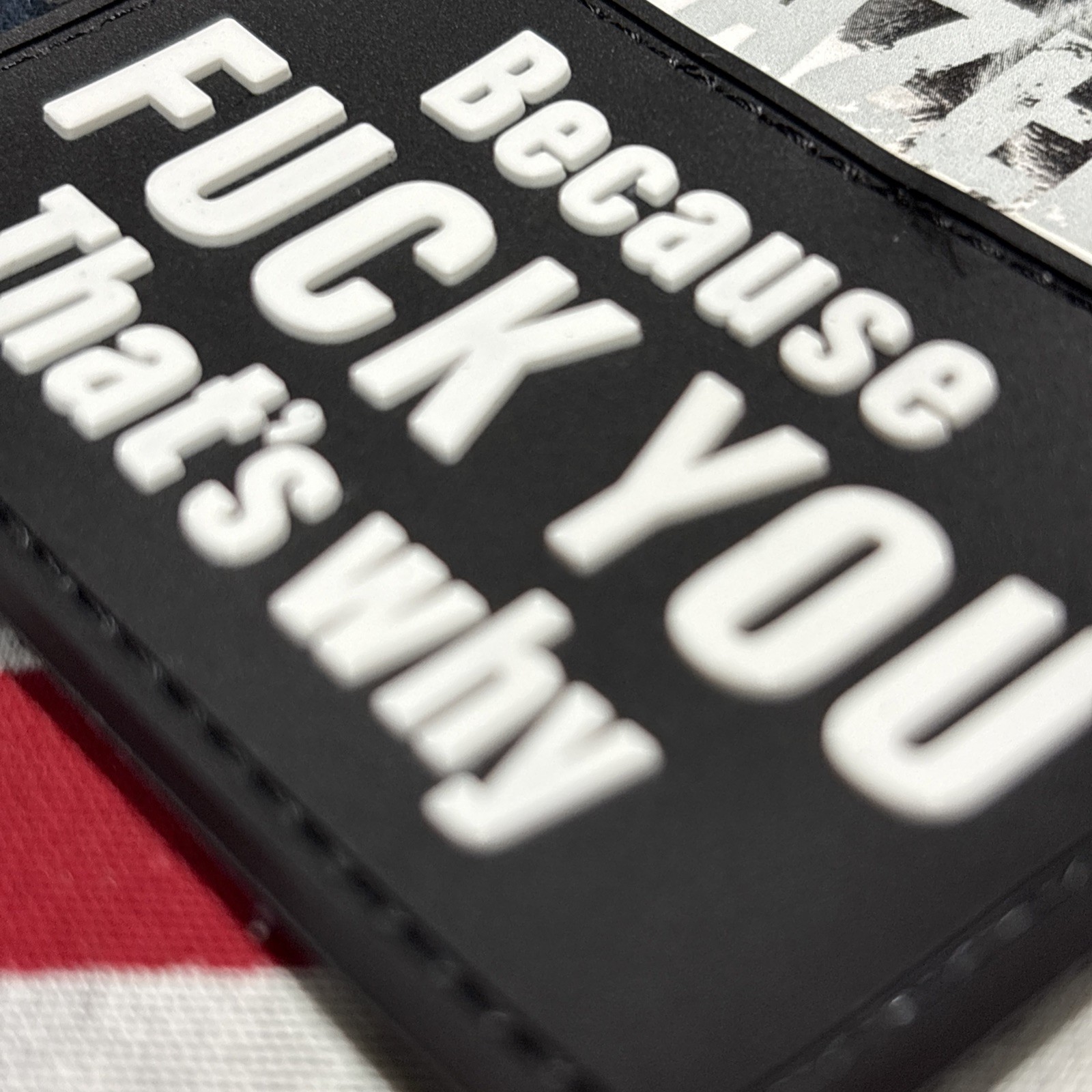 Because That’s Why Blk Wh Morale Tactical Hook & Loop Patch High Quality 3d PVC