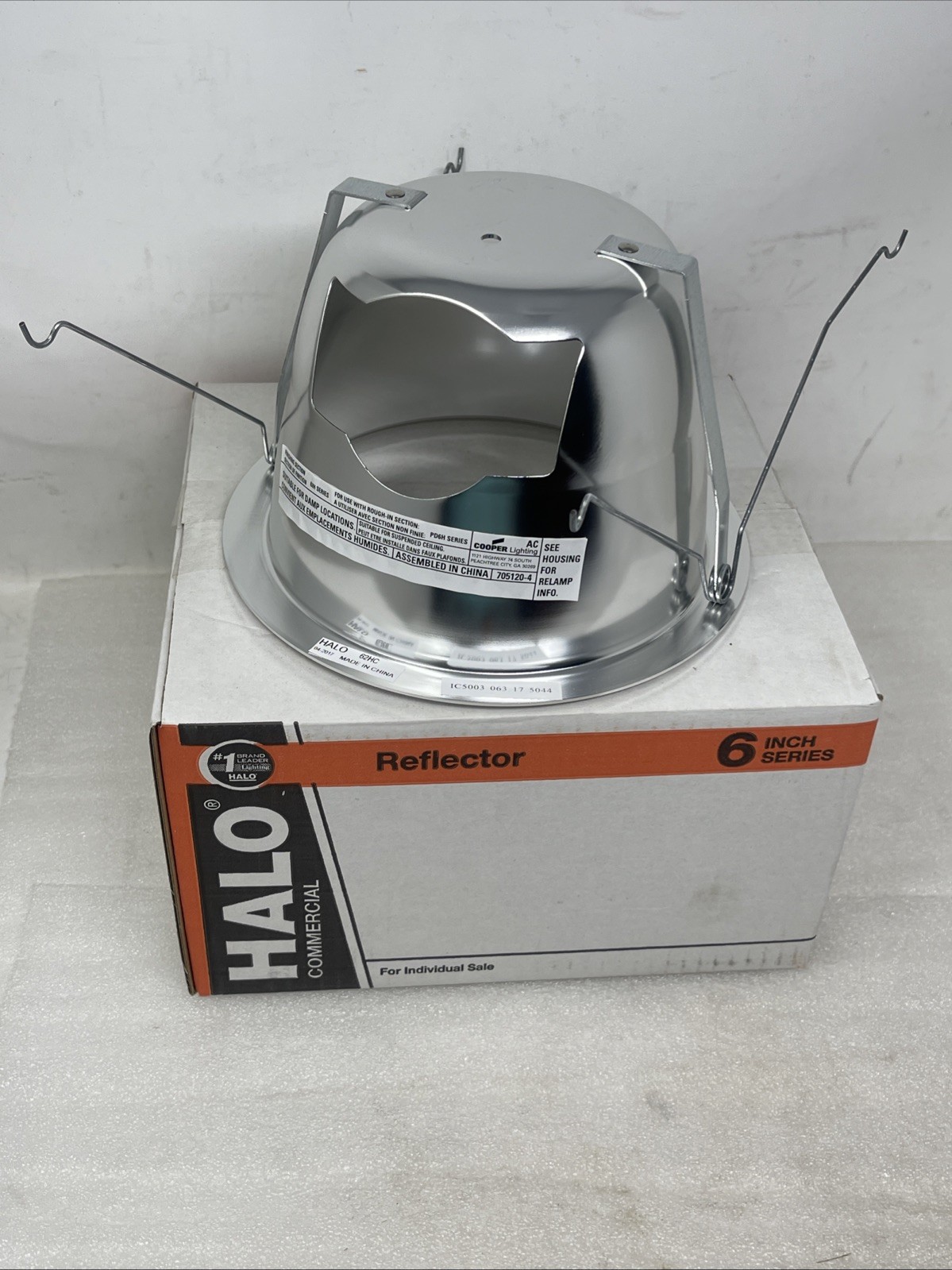 Cooper 62HC Halo 6” Horizontal Open Reflector, Clear Specular, Commercial, New