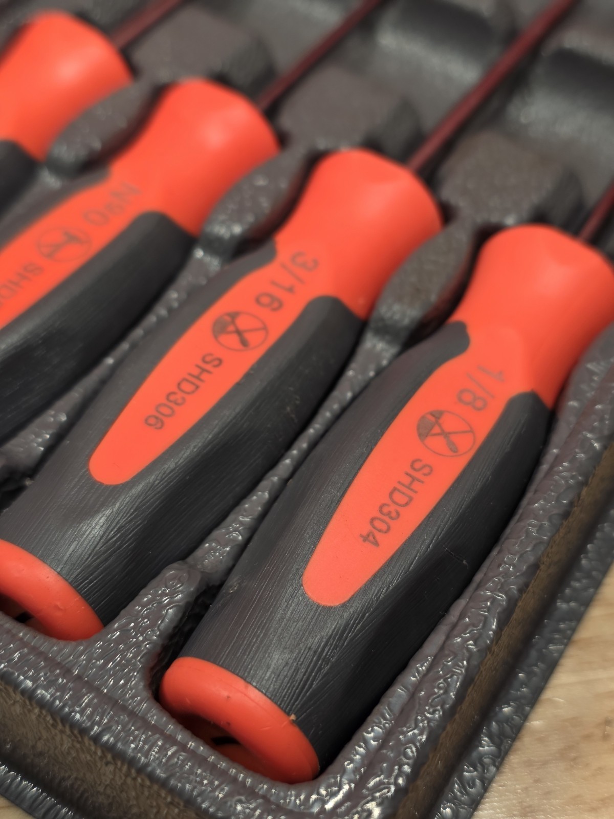 Snap-on Tools SHDX40 4pc Combination Mini-Tip Screwdriver Set Orange SHDX40O
