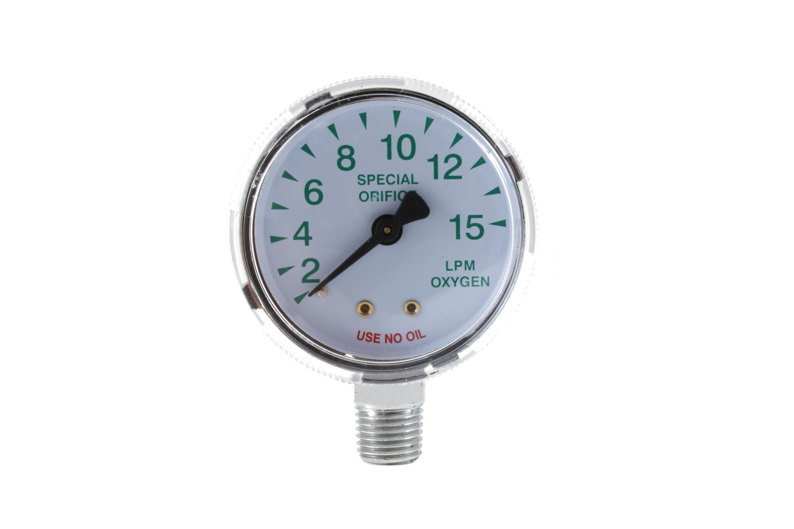 2.5" Oxygen Flow Gauge - Chrome Plated - 0-15 LPM