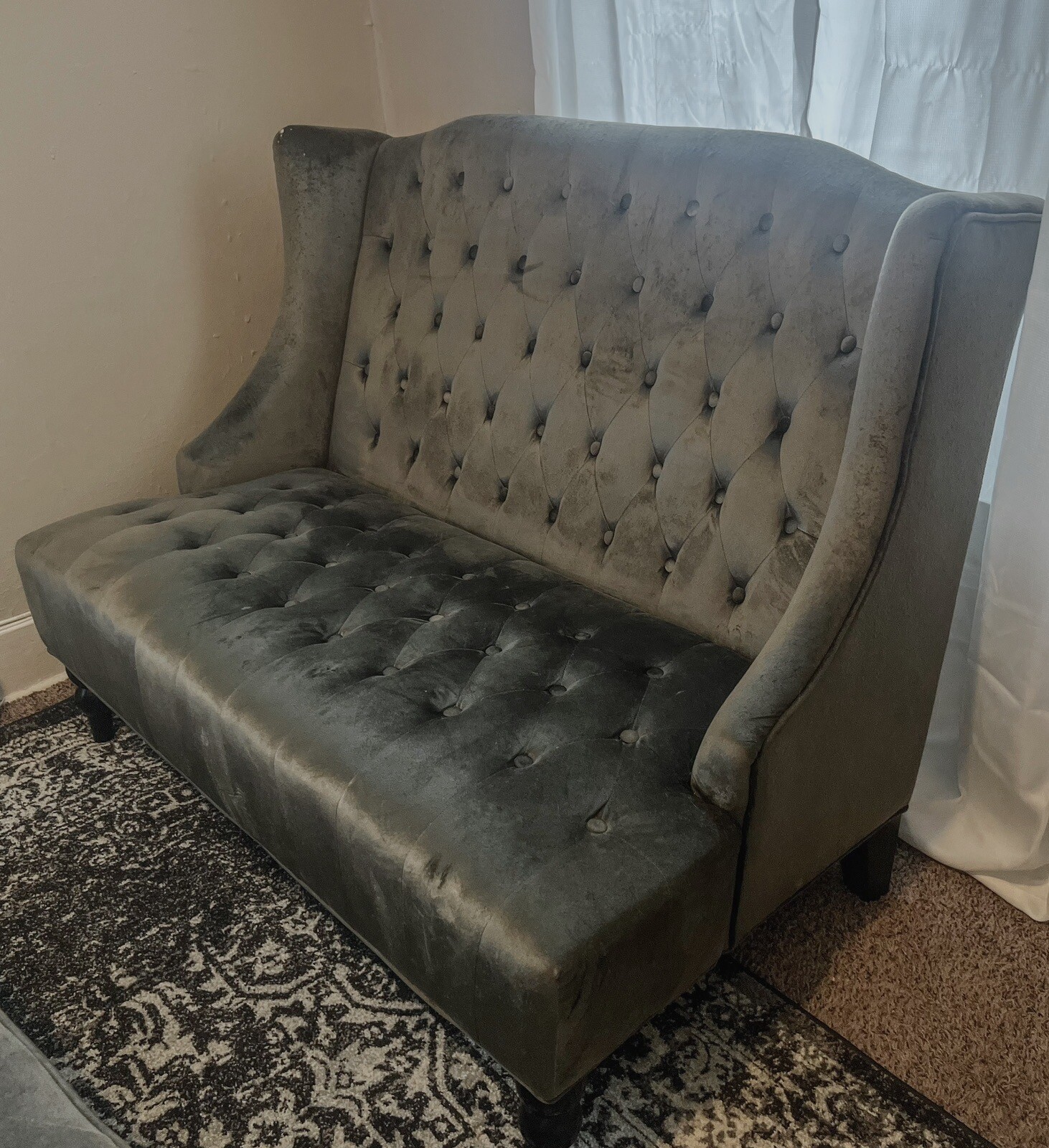 Grey Velvet Sofa
