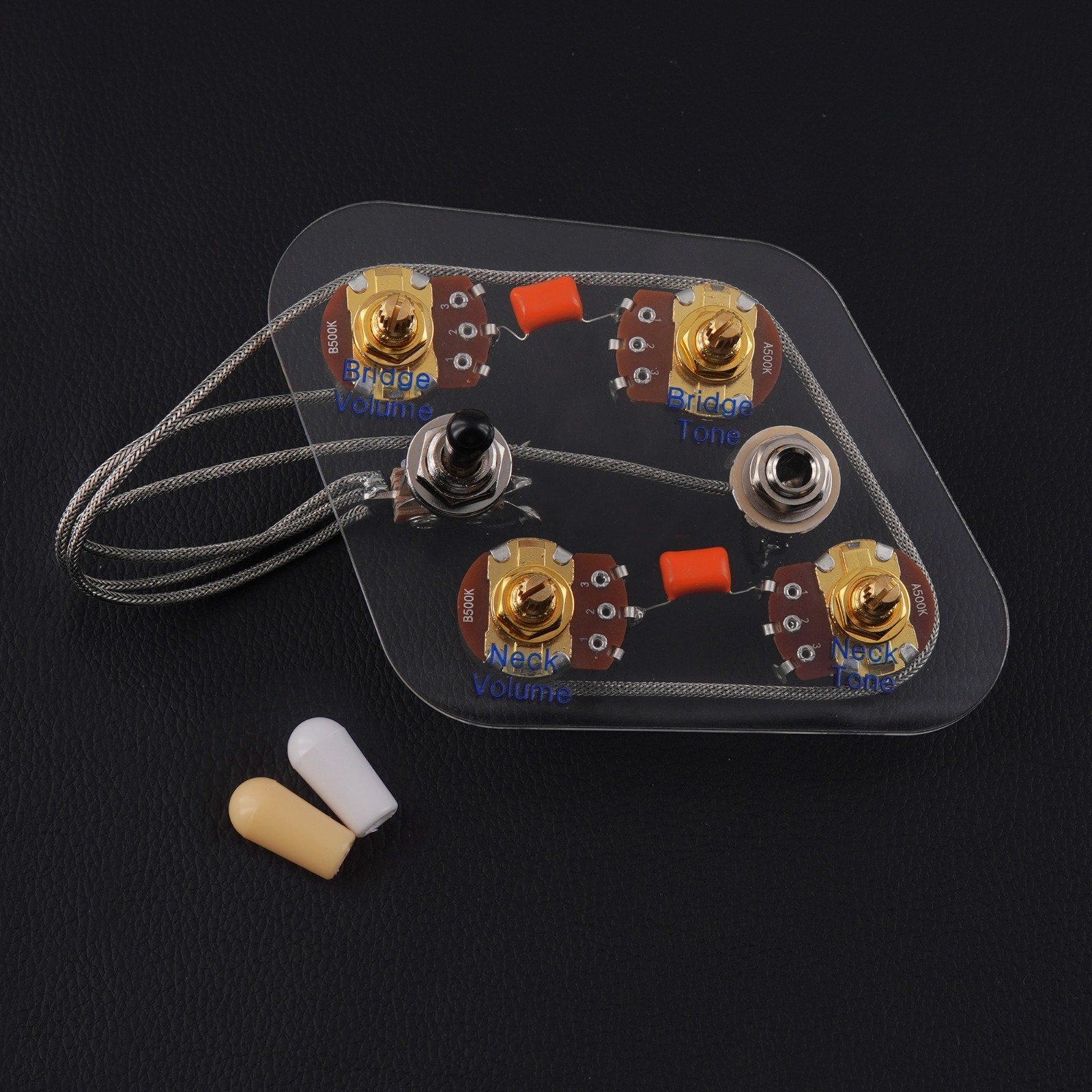 FLEOR  Prewired 2T2V Guitar Wiring Harness Kit 3 Way Switch for SG  6 Holes