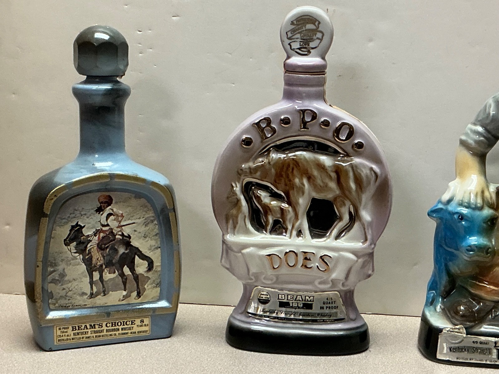 THREE - Vintage Jim Beam Decanters - Empty