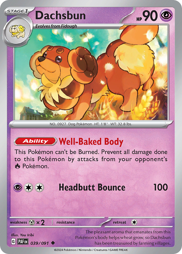 Dachsbun 039/091 Paldean Fates Uncommon Pokemon NM/M