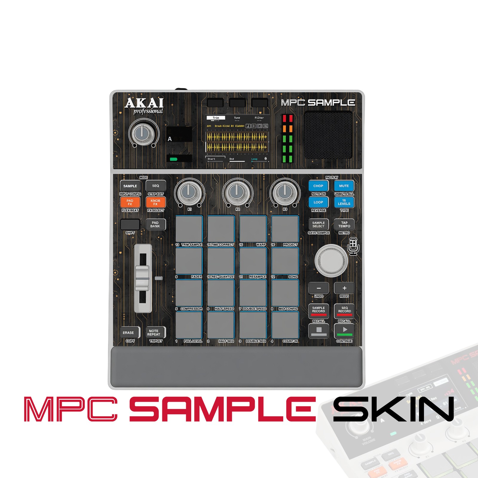 Akai MPC Sample Skin / Gold Dot Matrix