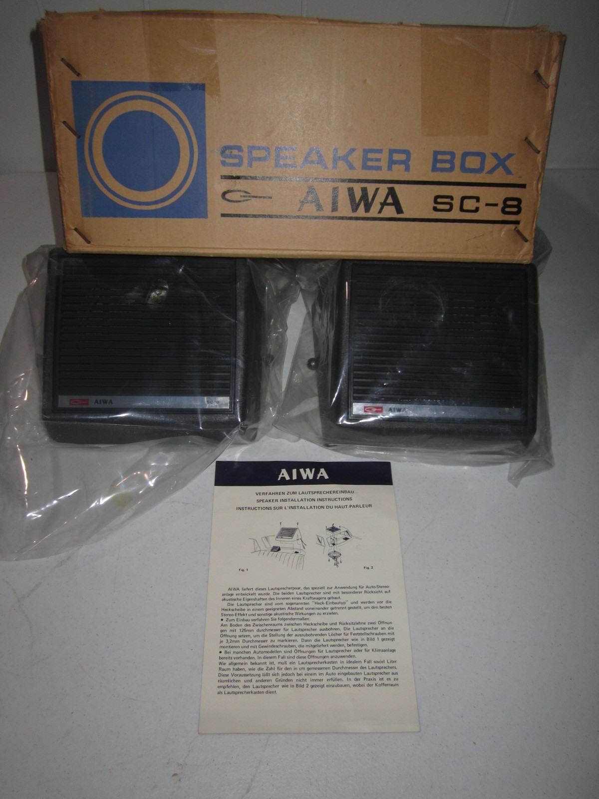 Vintage 1970s AIWA SC-A8 Mini Power Booster Acoustic Surface Mount Speakers RARE