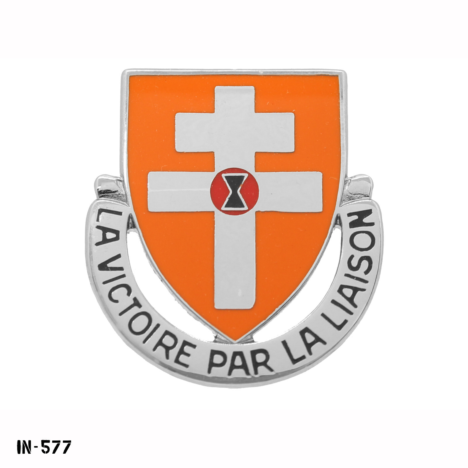 127th Signal Battalion ~ La Victoire Par La Liaison ~ US Army DUI Crest Pin NEW