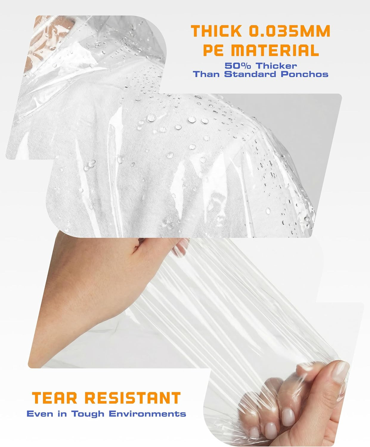 Disposable Rain Ponchos for Adults (5 Pack)