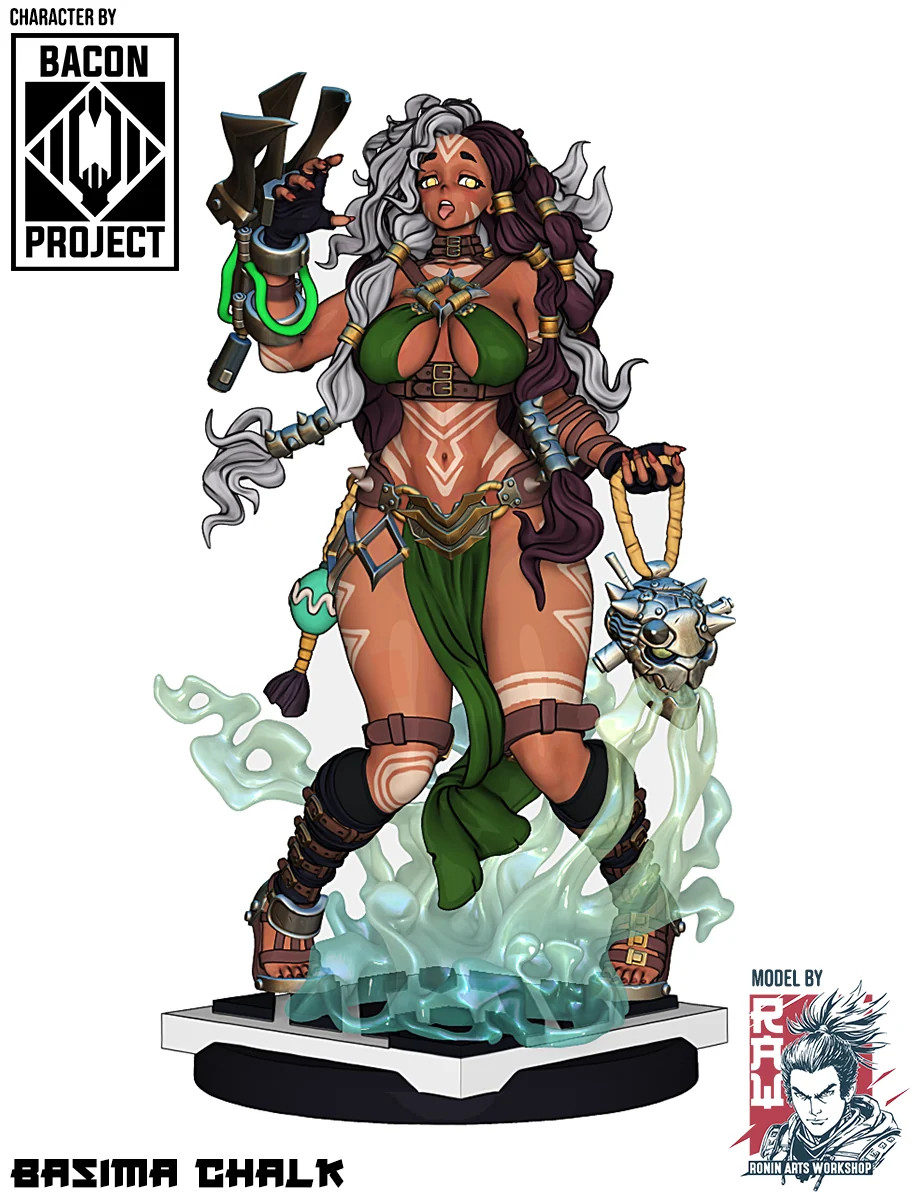 Basima Chalk - 28-120mm Fantasy RPG Miniatures - Resin Tabletop Miniature