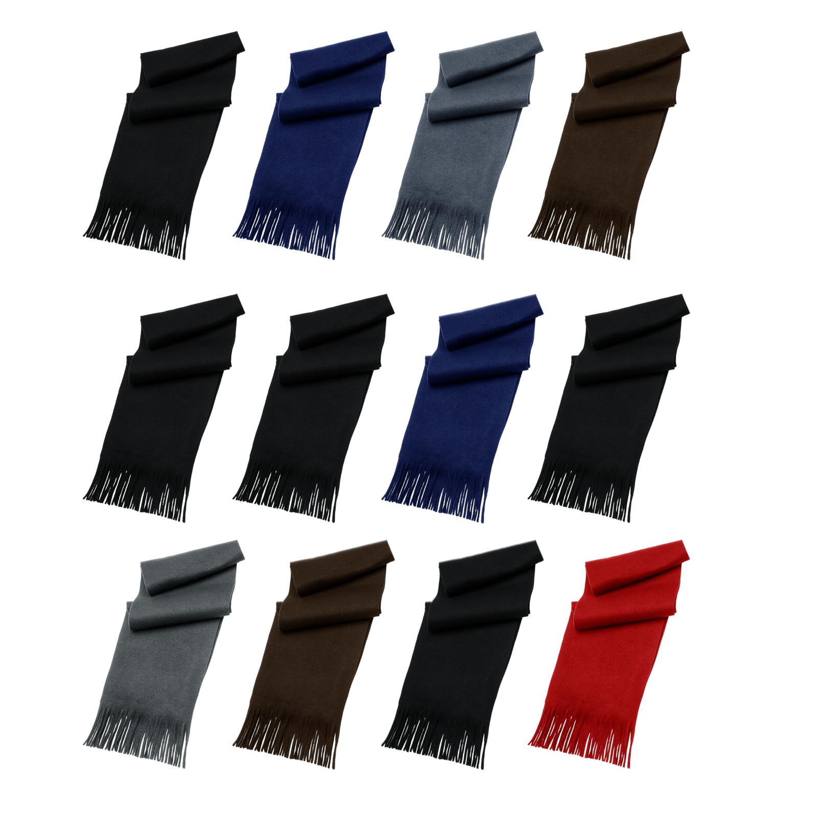 Fleece Winter Scarves Warm MultiColor Bulk Wholesale Unisex Men 12 PCS