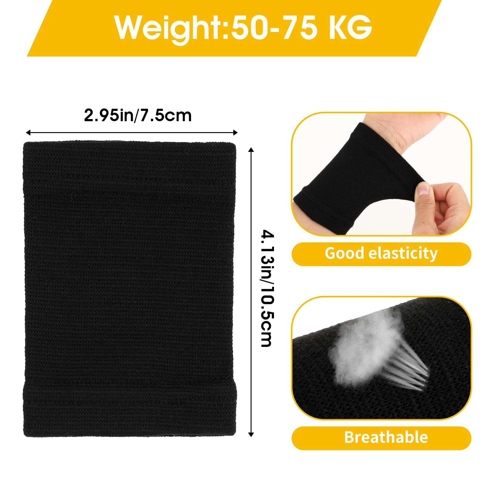 Wrist Compression Sleeves 2 Pair Elastic Support for Carpal Tunnel