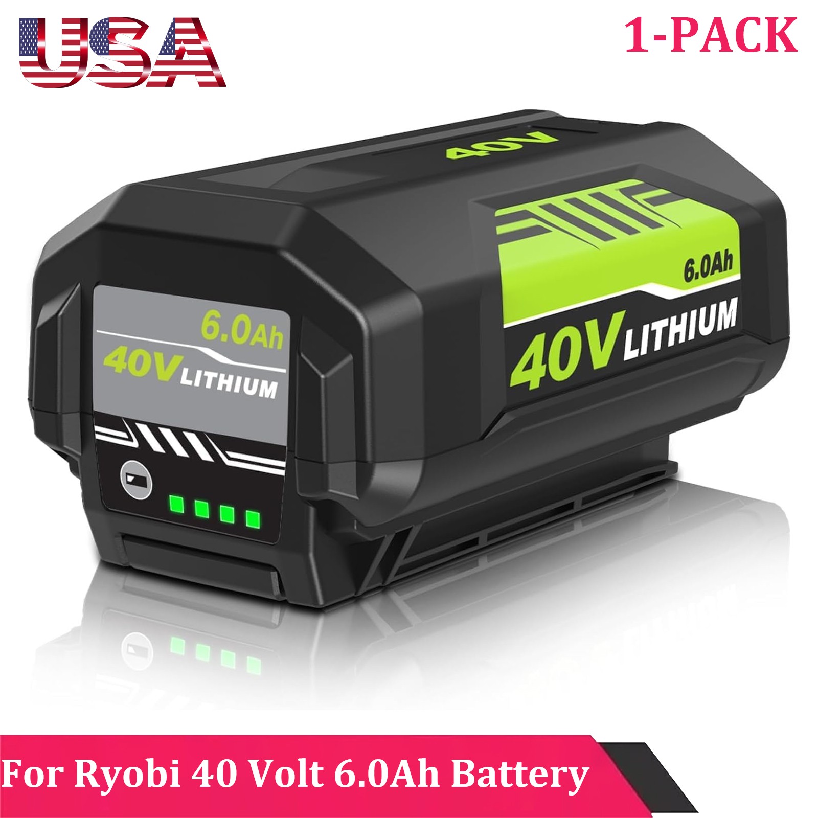 1PACK For Ryobi 40Volt 6.0Ah Li-ion Battery OP4050 OP40602 OP40261 OP4060 OP4030