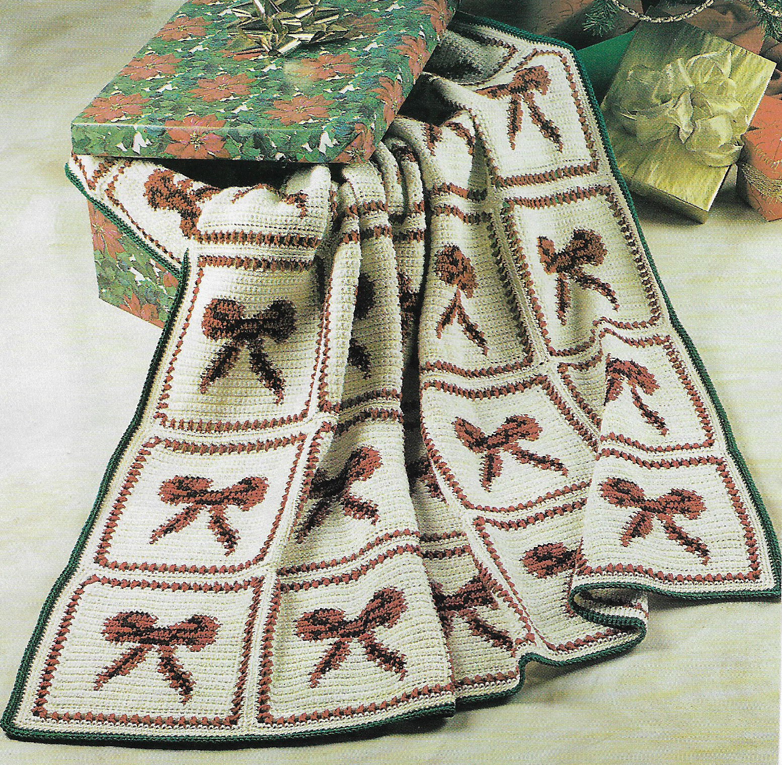 Festive Bow Afghan crochet pattern instructions