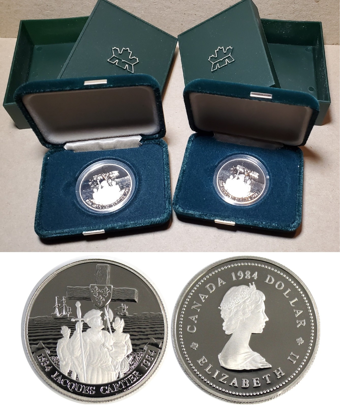 1984 Canada $1 Jacques Cartier CAMEO PROOF Commemorative Uncirculated Dollar