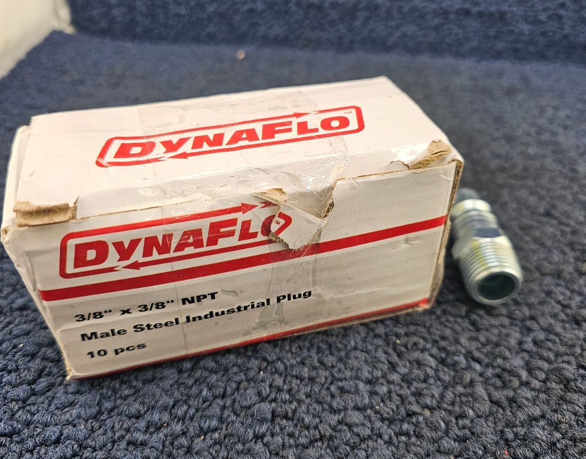 (QTY 10) DYNAFLO 3/8" x 3/8" NPT Male Steel Industrial Plug