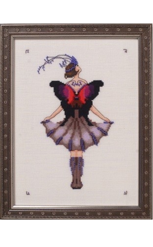 Nora Corbett Cross Stitch Chart. NC240 Butterfly Misses.Miss Lole's Daggerwing