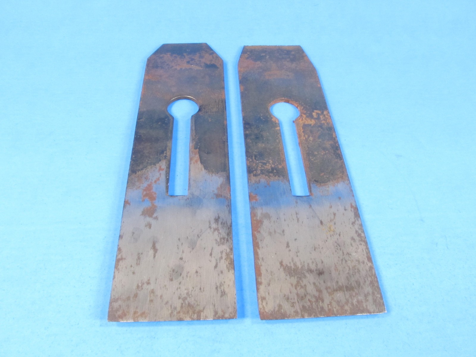 parts - pair Joh Friedr Becker German irons blades cutters for wood bodied plane