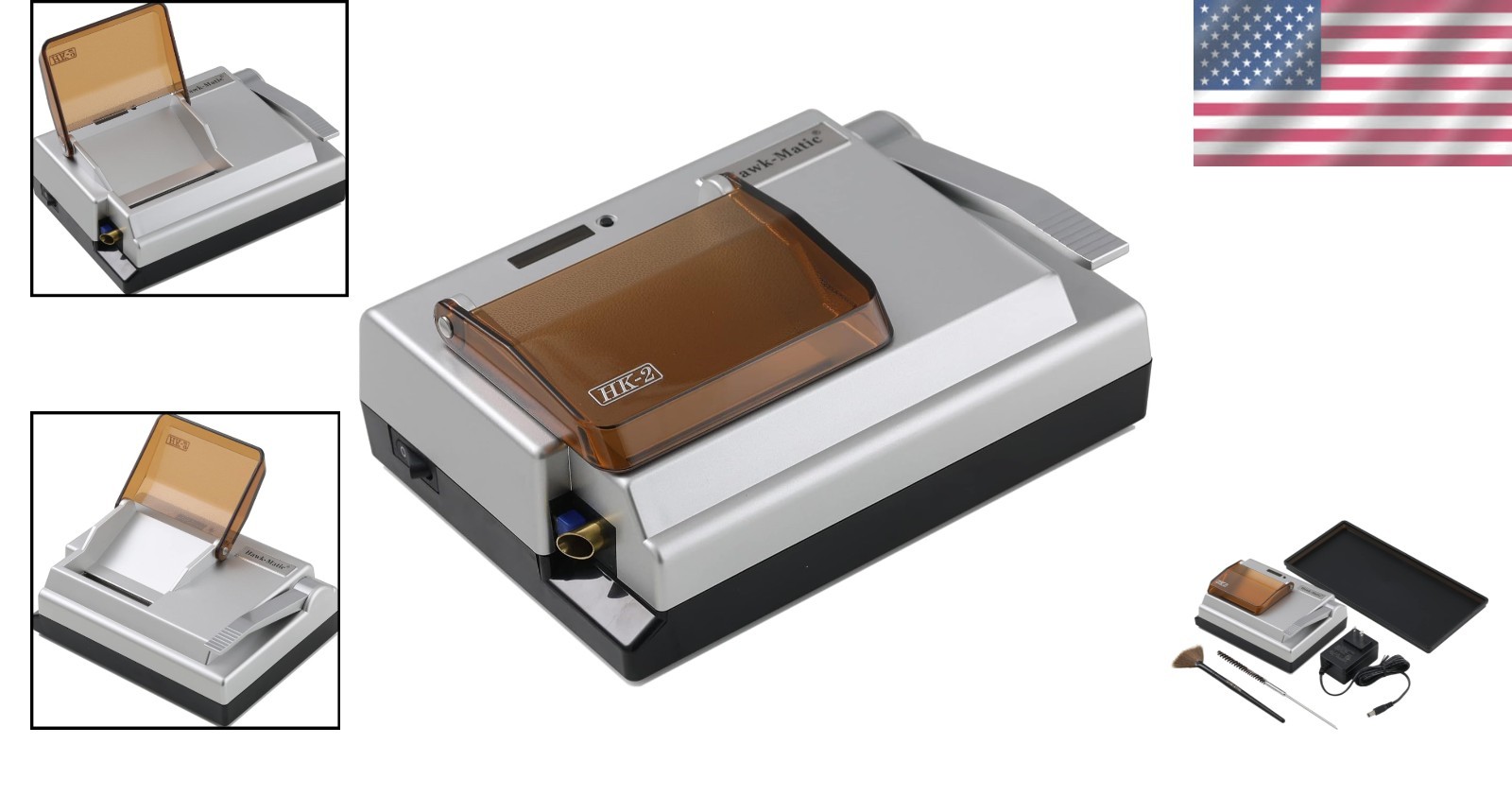 HawkMatic HK2 Silver Cigarette Rolling Machine - Large Hopper for 15 Cigarettes