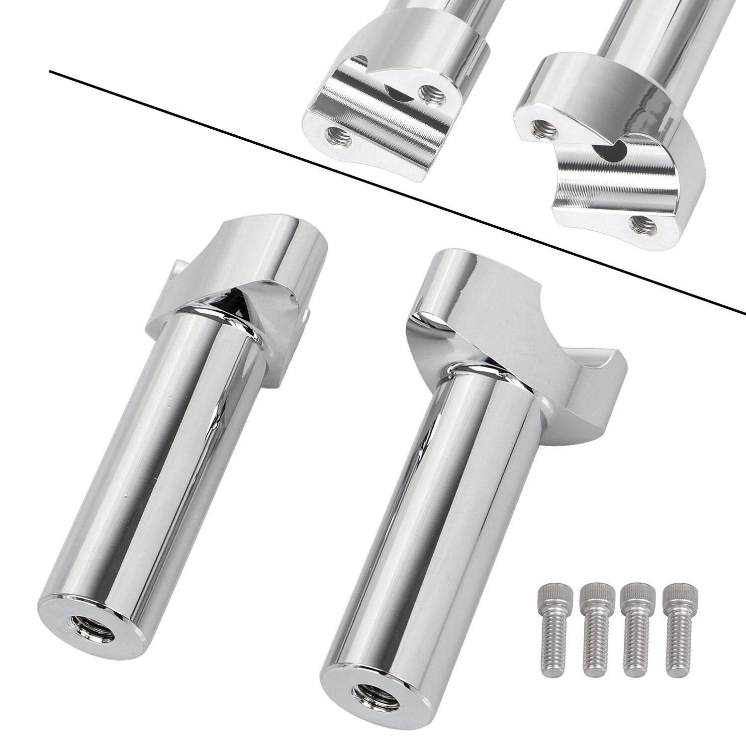 Motor Chrome 4.5" Straight Handlebar Risers For Harley Road Glide Custom FLTRX
