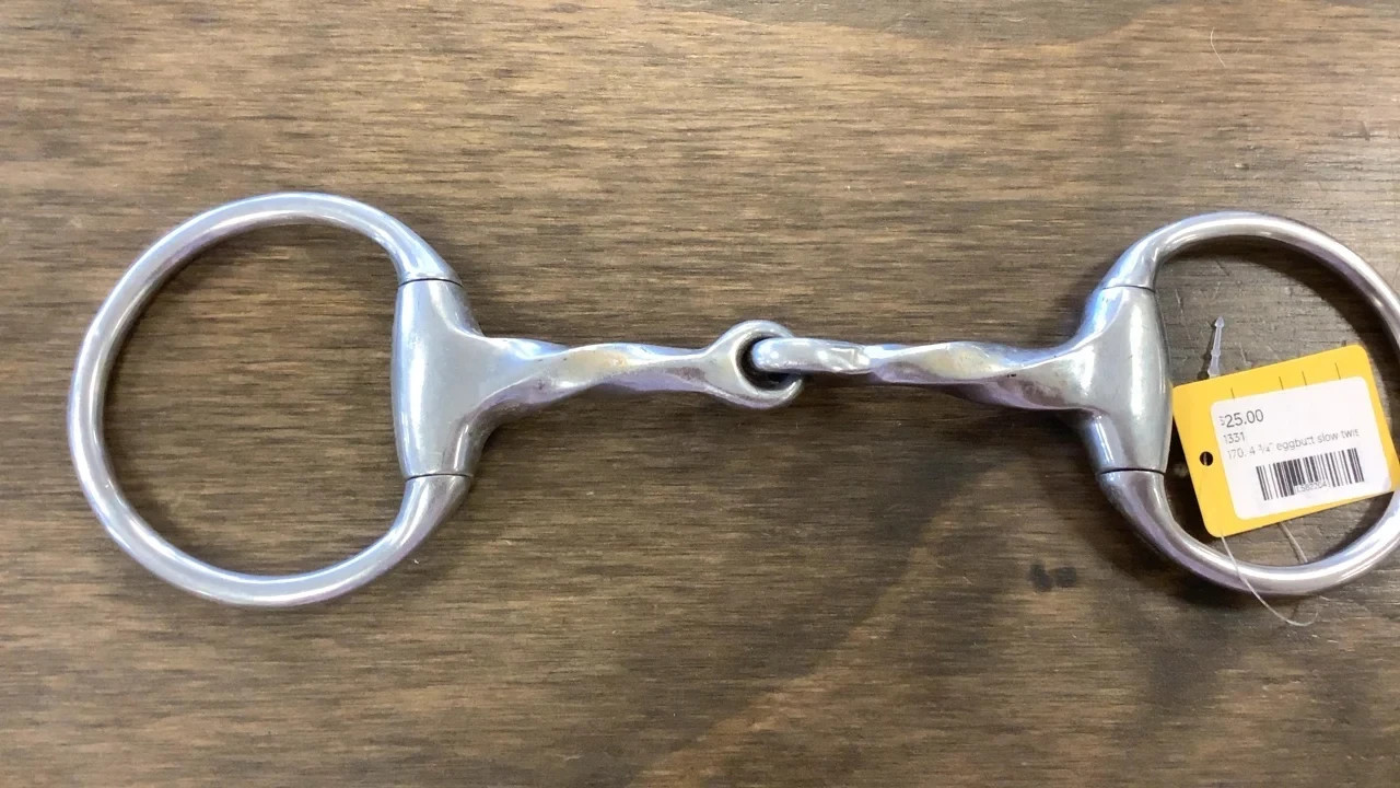 4 ¾” Eggbutt bit with slow twist mouth, single break, Stainless Steel