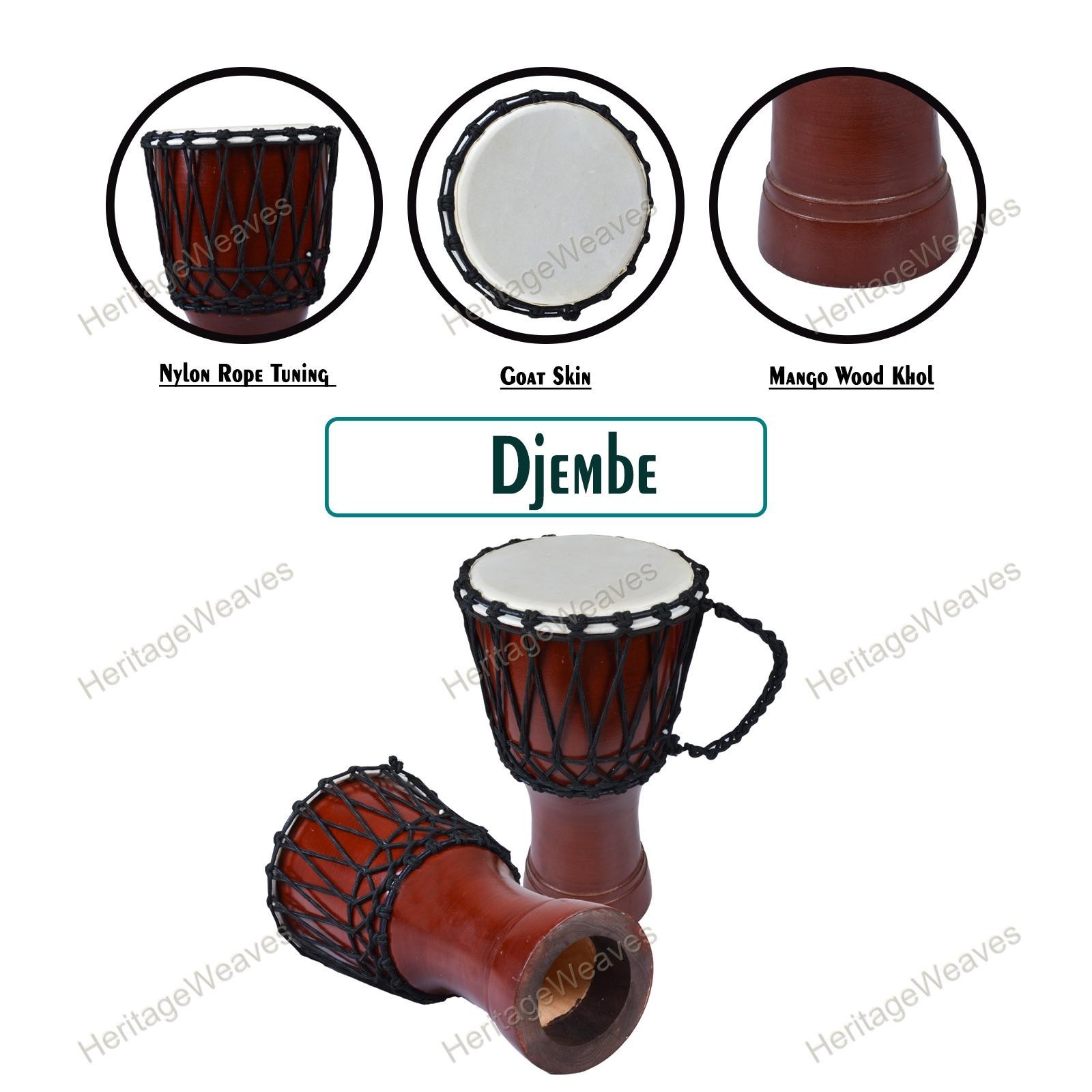Handcrafted African Djembe Drum Bongo Wood Good Sound Musical Instrument