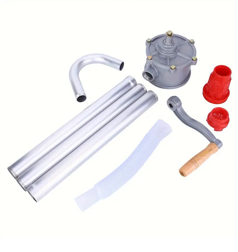 Aluminum Drum ROTARY HAND PUMP Water Cooking oil diesel fuel + more 55 gallon