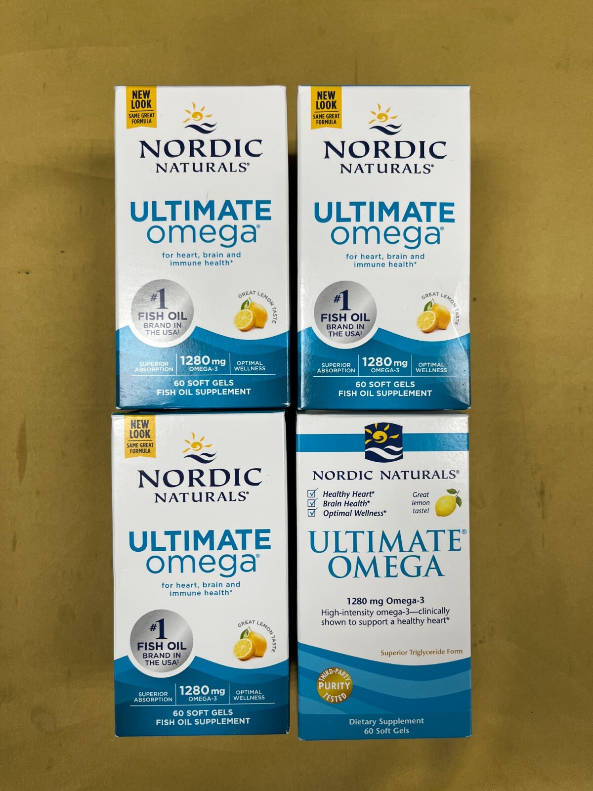 4 New Nordic Naturals Ultimate Omega 1280mg - 60 Soft Gels Each Box Exp. 07/2027