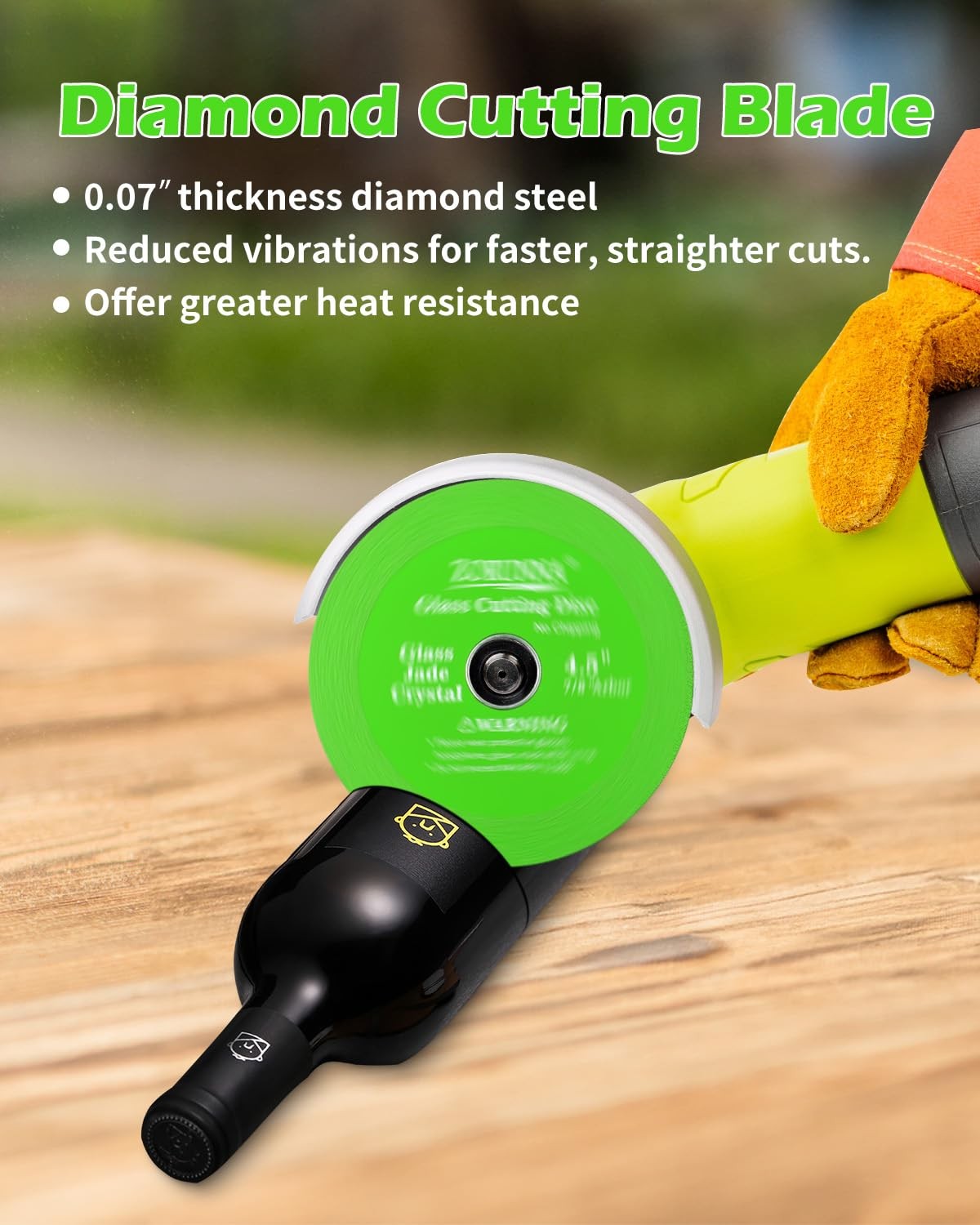 Glass Cutting Disc for 4-1/2" Angle Grinder, 3 Pack Cutter 4.5, Green