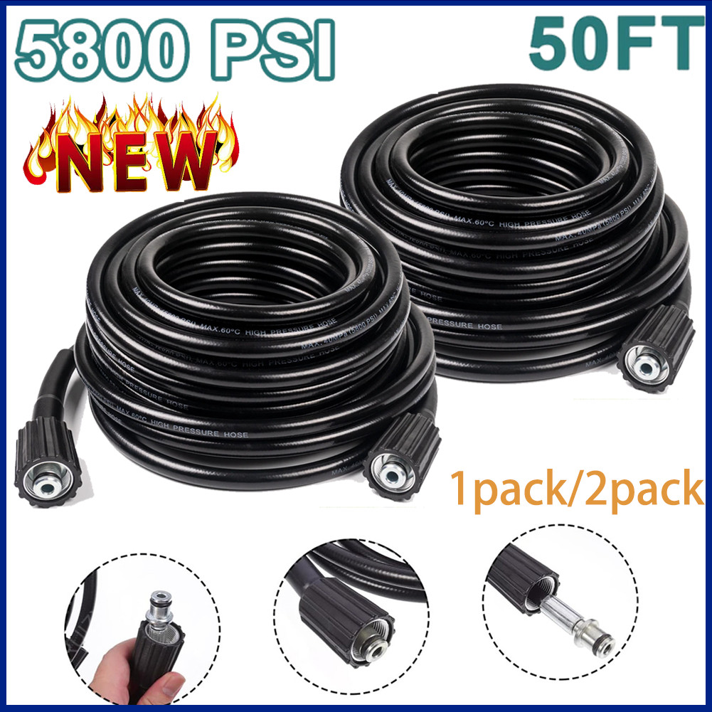 50FT 5800PSI Replacement High Pressure Power Washer Hose -3/8" Quick Connect USA