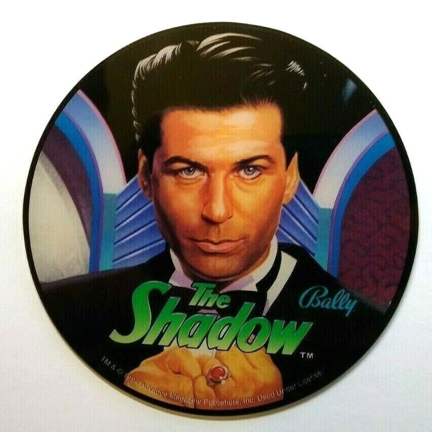 Bally The Shadow Pinball COASTER Promo Original NOS Plastic Alec Baldwin 1993