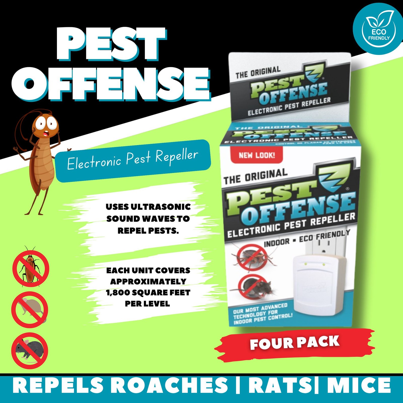 Pest Offense Electronic Pest Repeller - 4 Pack