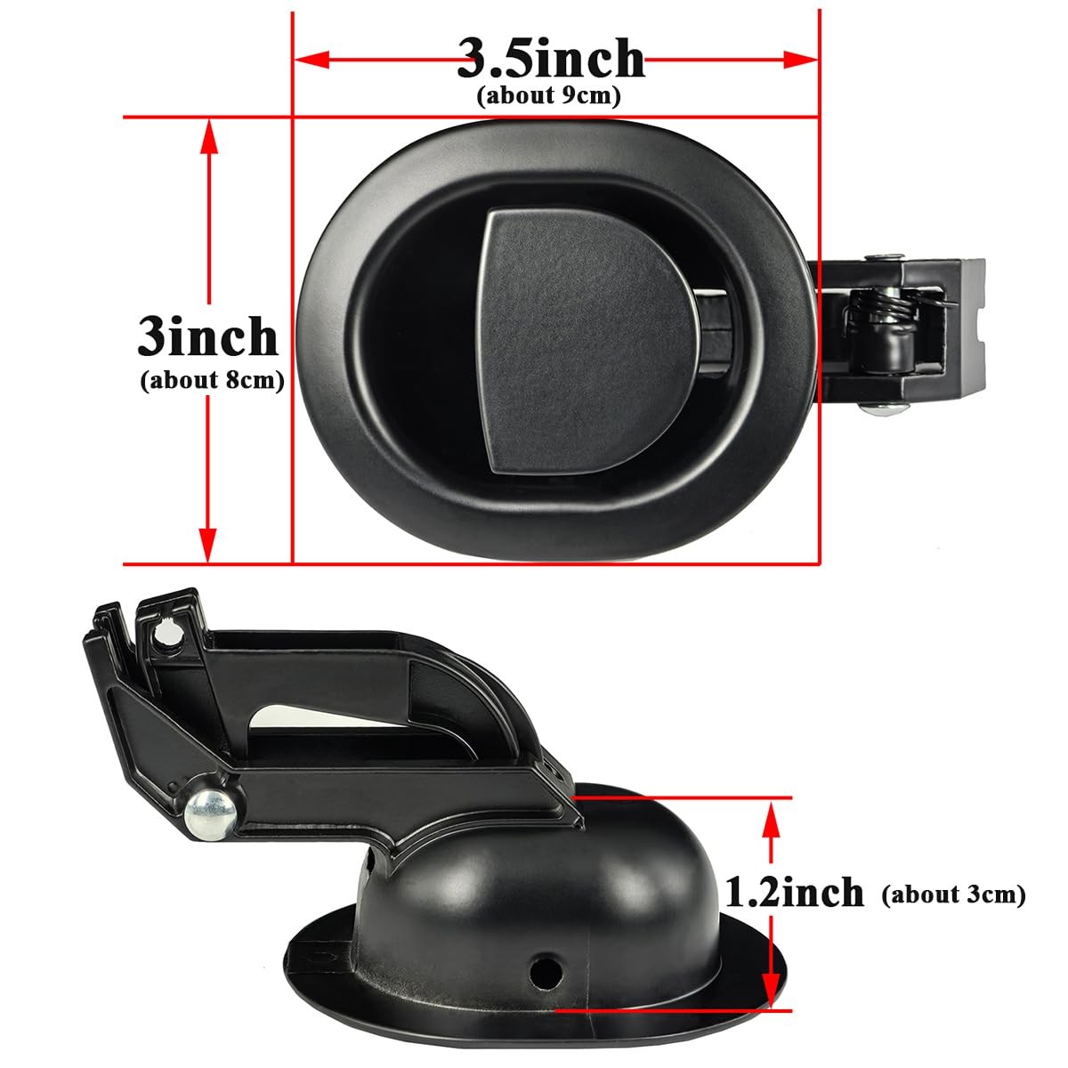 TeBeiDe Universal 3.5"Hx 3"W x 1.2"D, Black Recliner Pull Handle Replacement