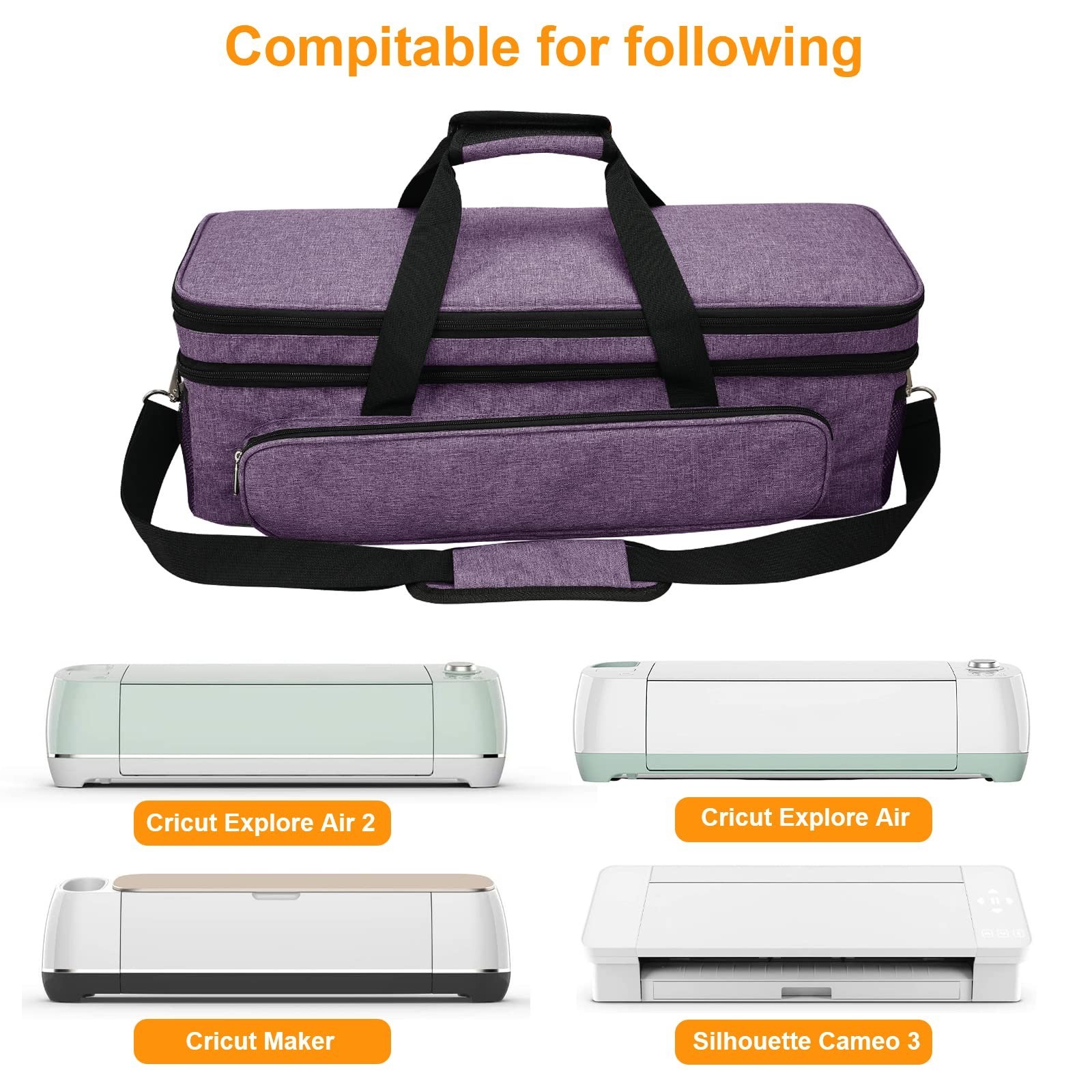 Luxiv Double-Layer Carrying Case for Cricut Explore/Air/Maker - Portable 2 La...
