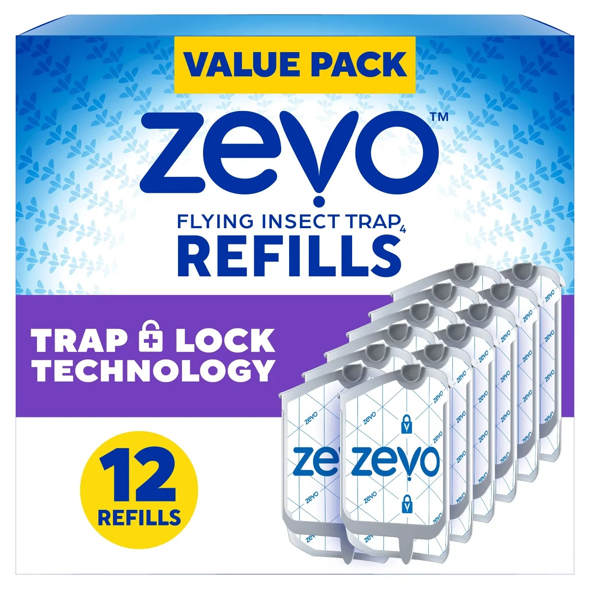 ZEVO BUGS FLY CATCHER TRAP ZEVOTRAP CARTRIDGES REPLACEMENTS REFILLS BULK 12 PACK