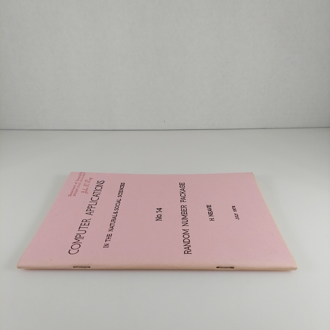 Computer Applications In The Natural & Social Sciences No 14 Random Number Pkg