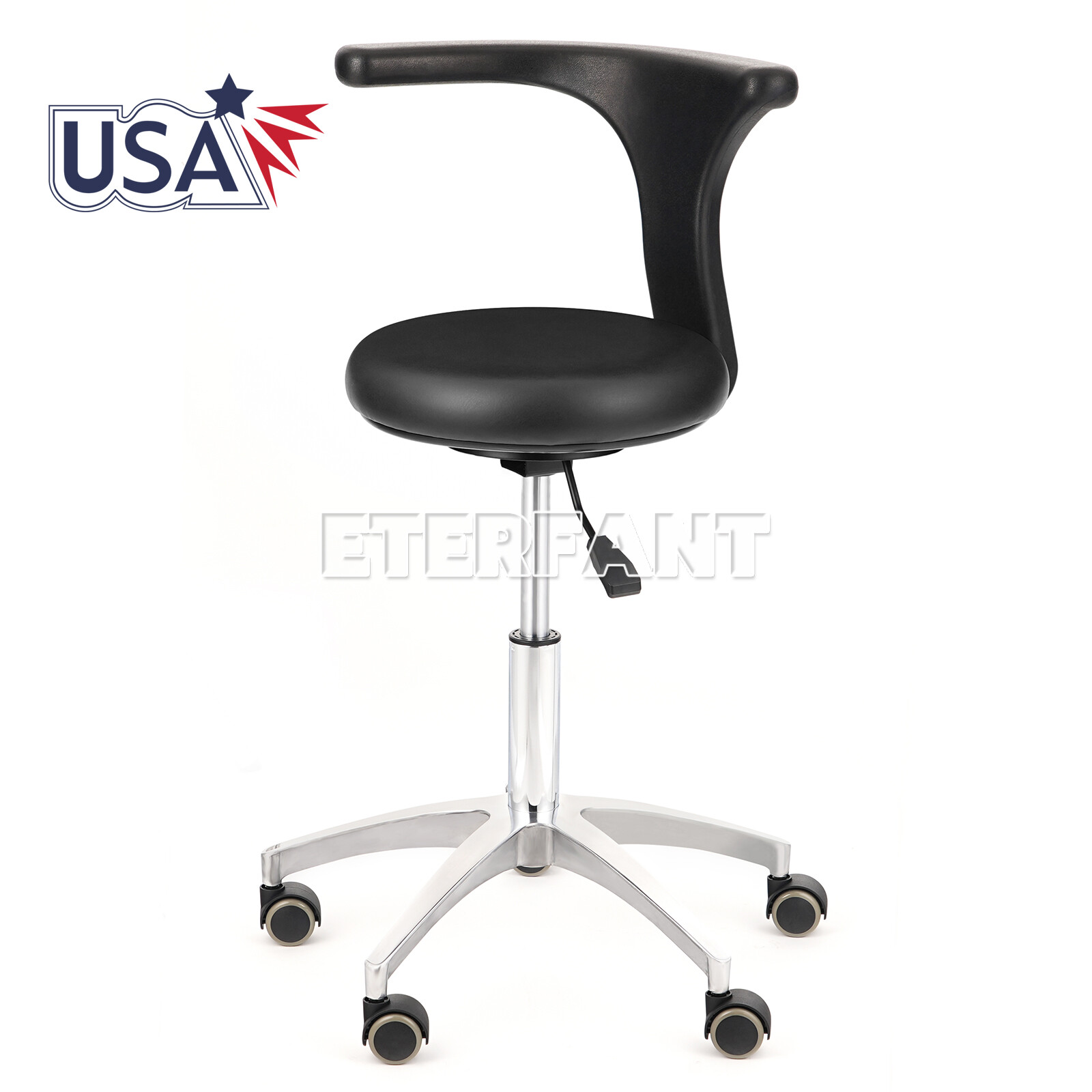 ETERFANT Dental Mobile Chair PU Leather Doctor Assistant Stool Adjustable Height
