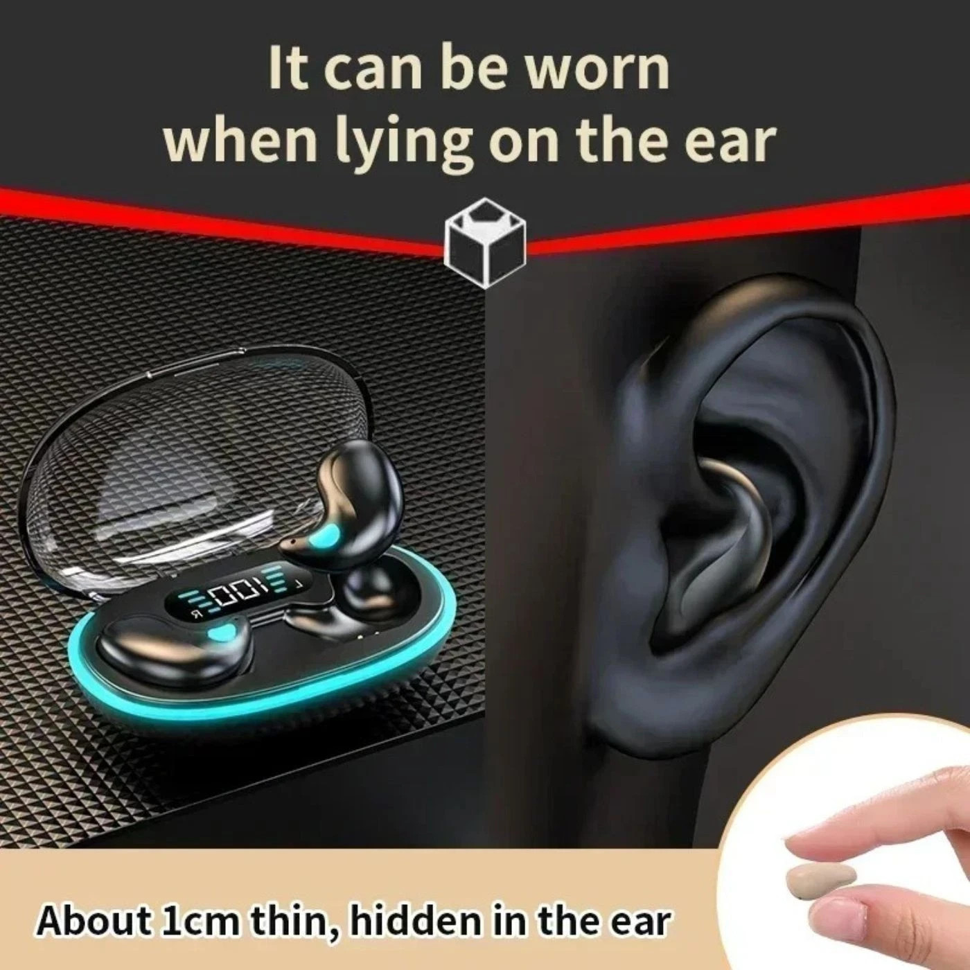 Invisible Sleep Earphone Noise Cancelling IPX5 Bluetooth Earbuds Double Wireless