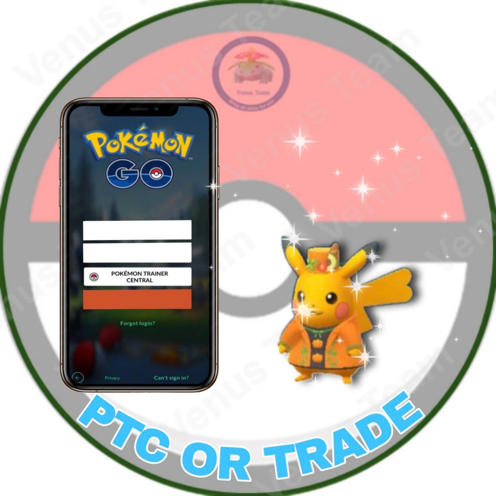 Pokémon Go ✨ Shiny Pikachu Trick or Treat ✨ P T C OR TRADE ✨