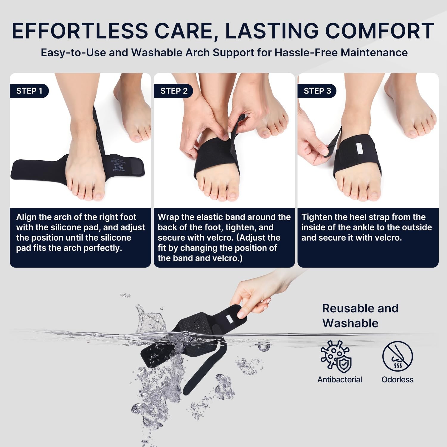 Arch Support Brace for Plantar Fasciitis, Heel & Foot Pain Relief – Adjustabl...