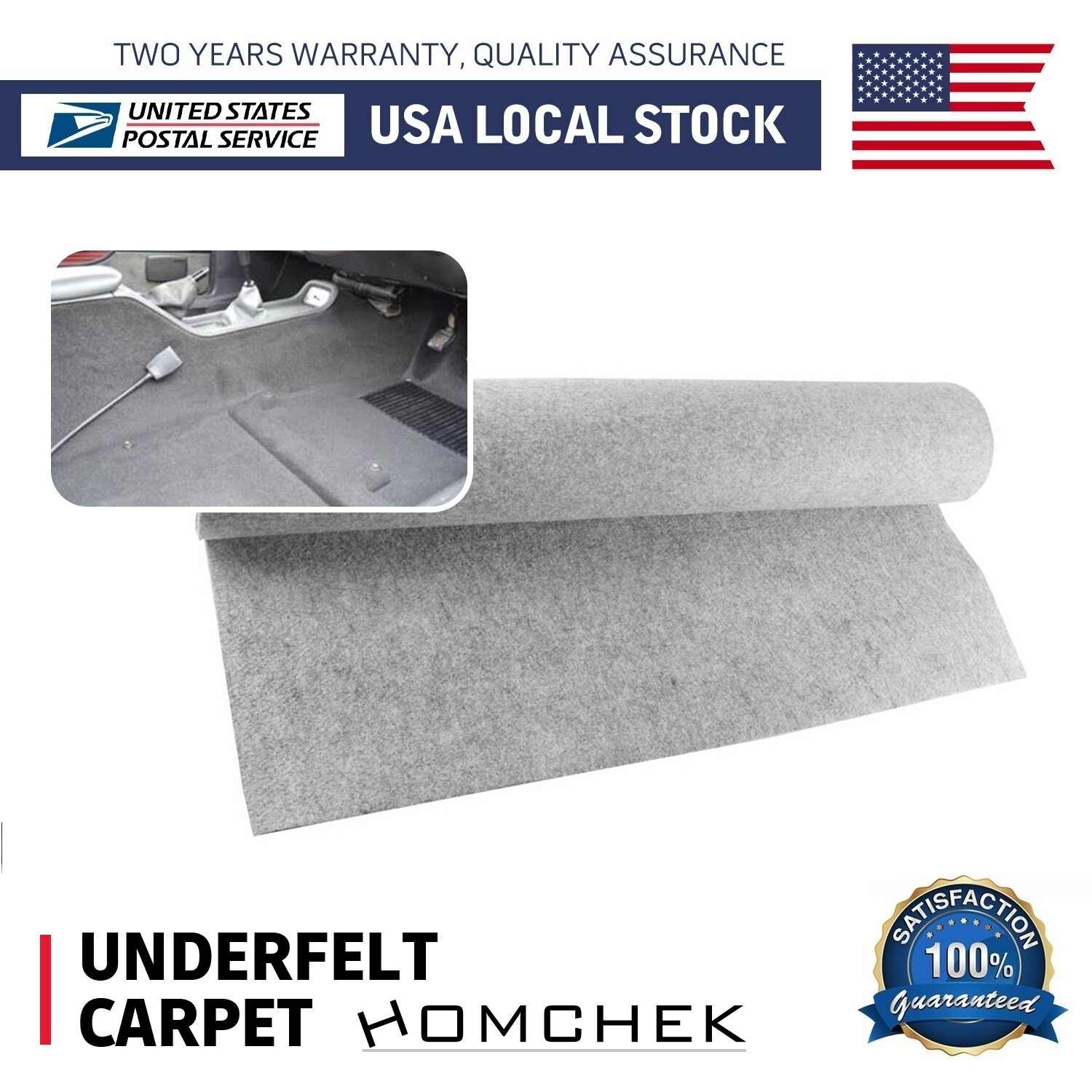 Automotive/Boat Carpet underlay Padding Premium Light Gray Moulded Carpet 3MM