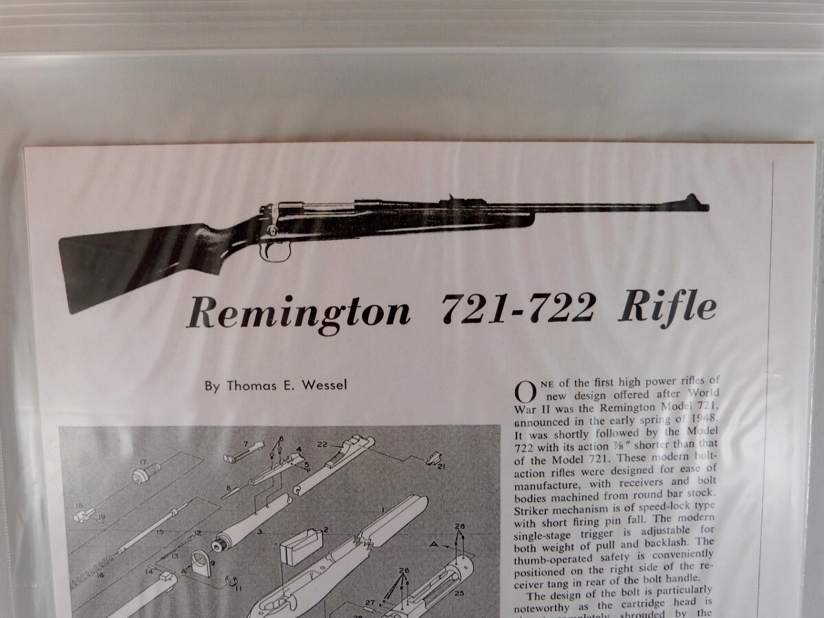 REMINGTON MODEL 721 - 722 RIFLE BREAK DOWN INSTRUCTION KIT a